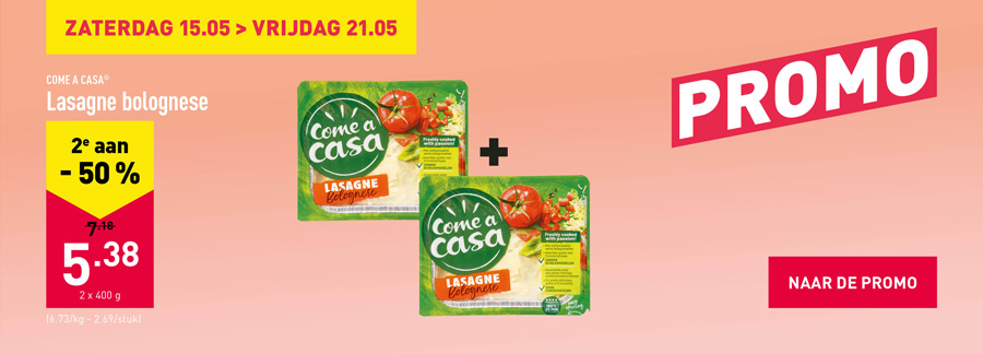 PROMO Lasagne bolognese 2e aan -50%