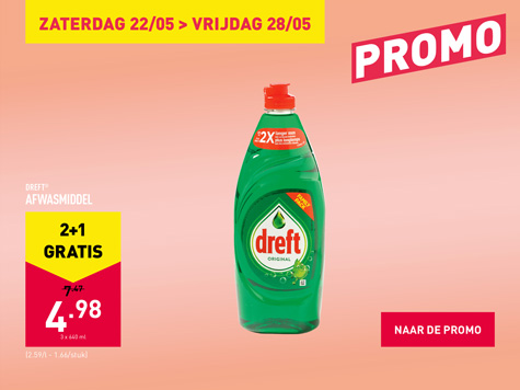 PROMO - Dreft afwasmiddel 2+1 gratis